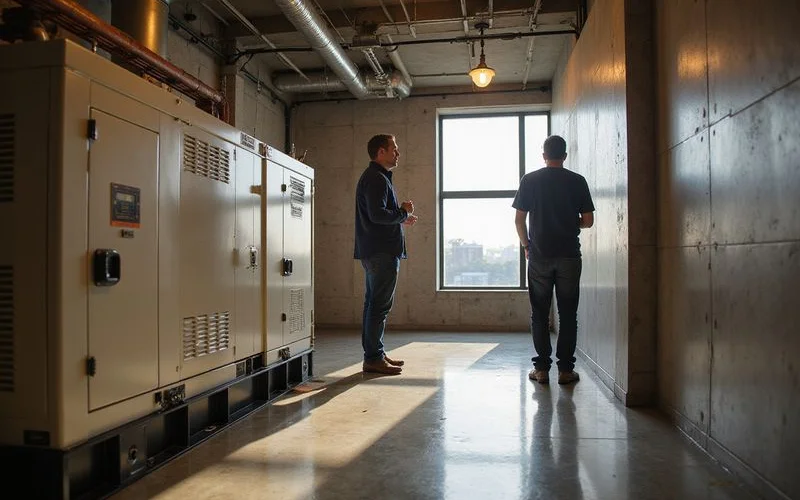 Backup generator room in a Houston high rise building
