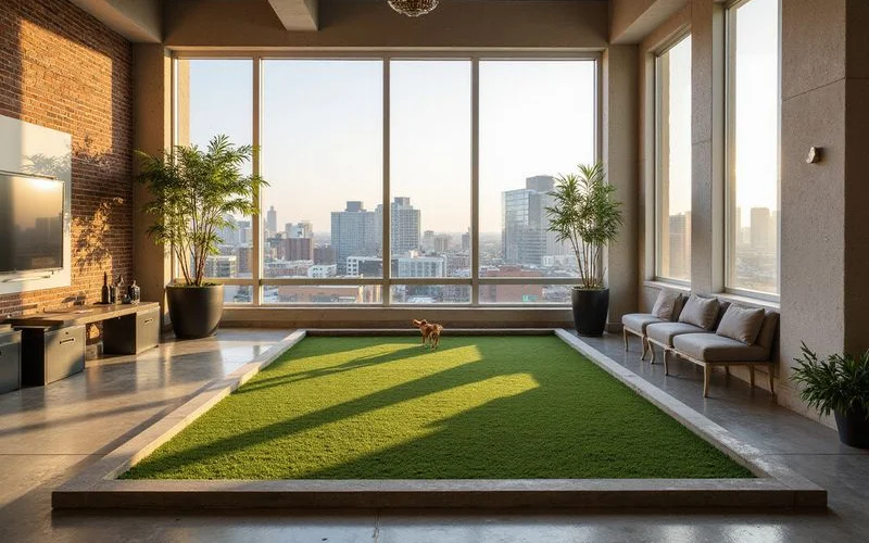 Rooftop dog park on a Houston high rise amenity deck