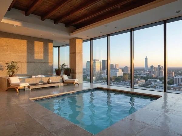 Hot tub and cold plunge area